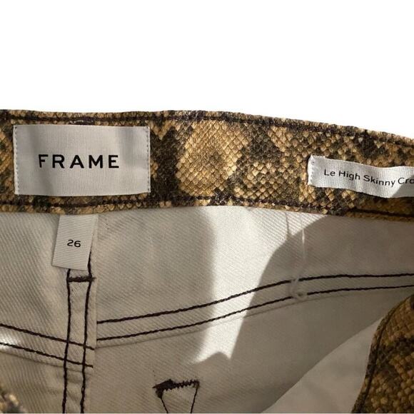 Frame Le High Python Print Ankle Crop Coated Skinny Jeans Size 26 NWT - Picture 8 of 8